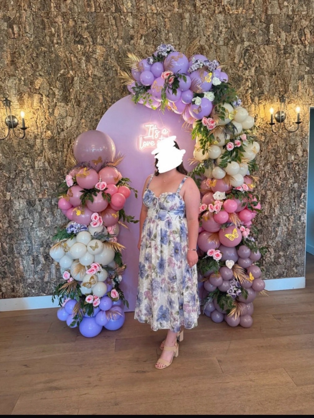 Lulu's Lavender and Cream Floral Strap Dress